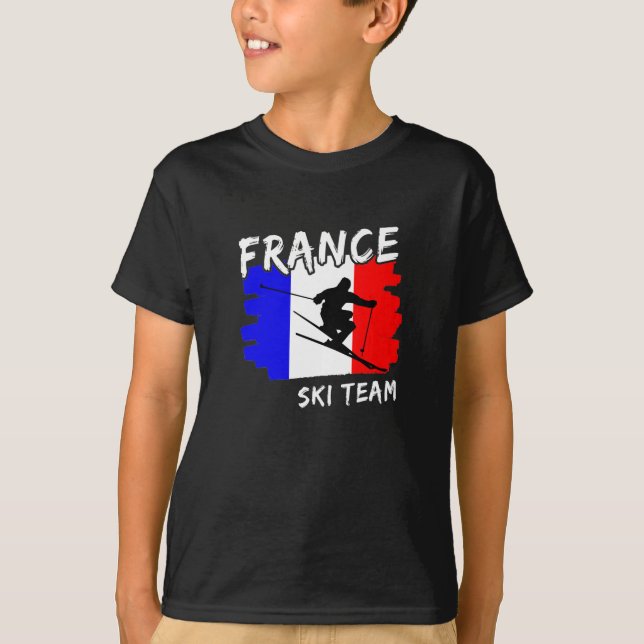 Frankreich Ski T - Shirt (Vorderseite)