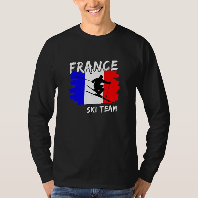 Frankreich Ski T - Shirt (Vorderseite)