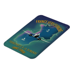 Frankreich - Spanien - Ferienplakat Magnet