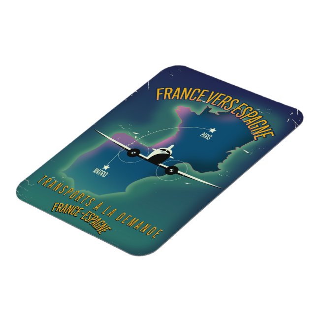 Frankreich - Spanien - Ferienplakat Magnet (Linke Seite)