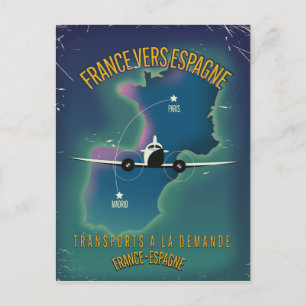 Frankreich - Spanien - Ferienplakat Postkarte
