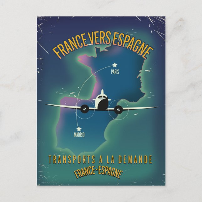 Frankreich - Spanien - Ferienplakat Postkarte (Vorderseite)