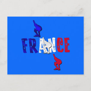 Frankreich Speed Skaten Skaters Eisbahn Geschenke Postkarte