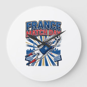 Frankreich Spieltag Skelett Stürmer Nationen High Große Wanduhr