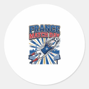 Frankreich Spieltag Skelett Stürmer Nationen High  Runder Aufkleber
