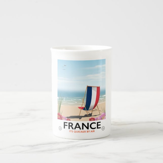 Frankreich Strandprospekt Prozellantasse (Vorderseite)