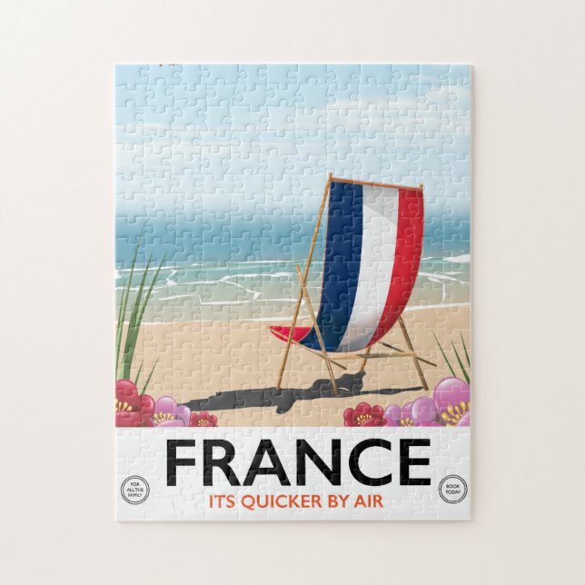 Frankreich Strandprospekt Puzzle (Vertikal)