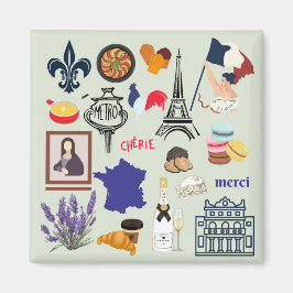 Frankreich Symbole Magnet