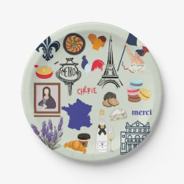 Frankreich Symbole Pappteller
