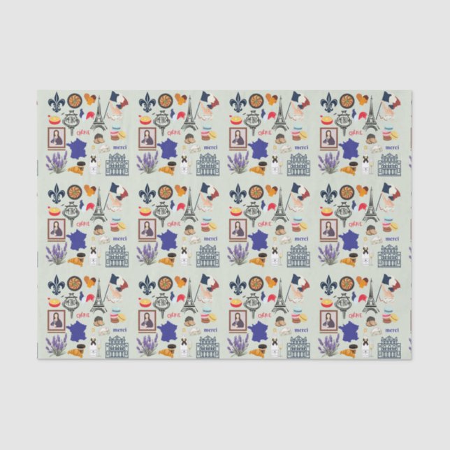 Frankreich Symbole Seidenpapier (Vorderseite)