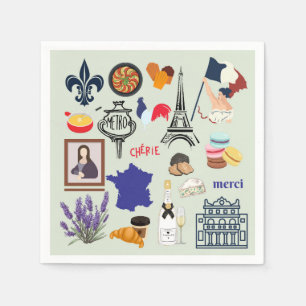 Frankreich Symbole Serviette