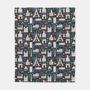 Frankreich  Symbolmuster Fleecedecke