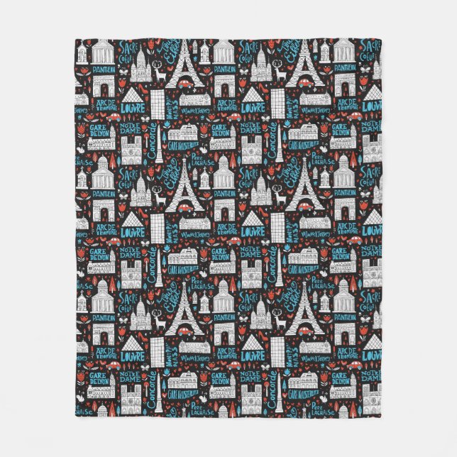 Frankreich| Symbolmuster Fleecedecke (Vorderseite)