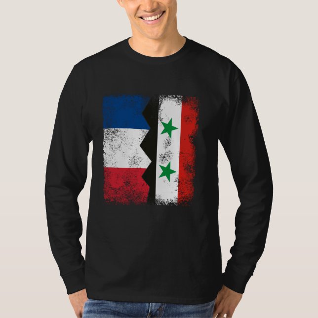 Frankreich Syrien Flaggen Halbwüchsiger französisc T-Shirt (Vorderseite)