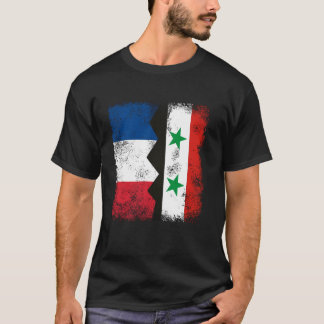 Frankreich Syrien Flaggen Halbwüchsiger französisc T-Shirt