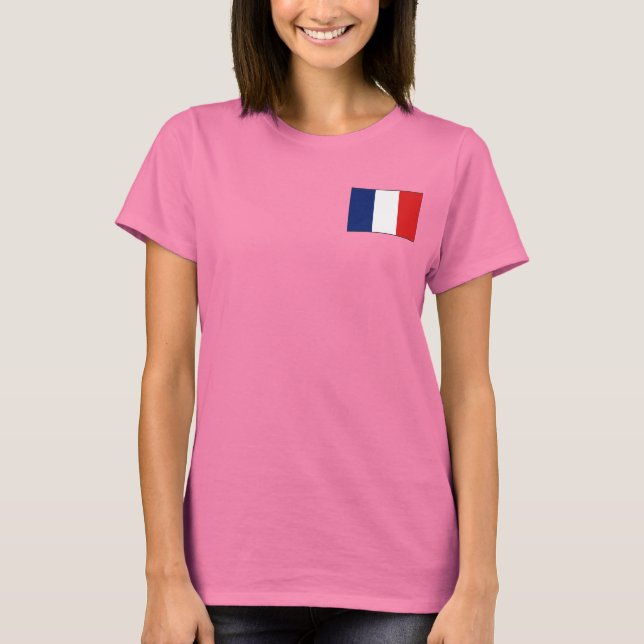 Frankreich T - Shirt "Flag" und "Karte" (Vorderseite)