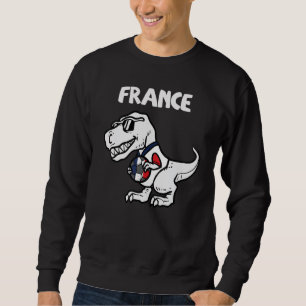 Frankreich Trex Dino französische Flagge Fußball F Sweatshirt