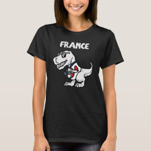 Frankreich Trex Dino französische Flagge Fußball F T-Shirt