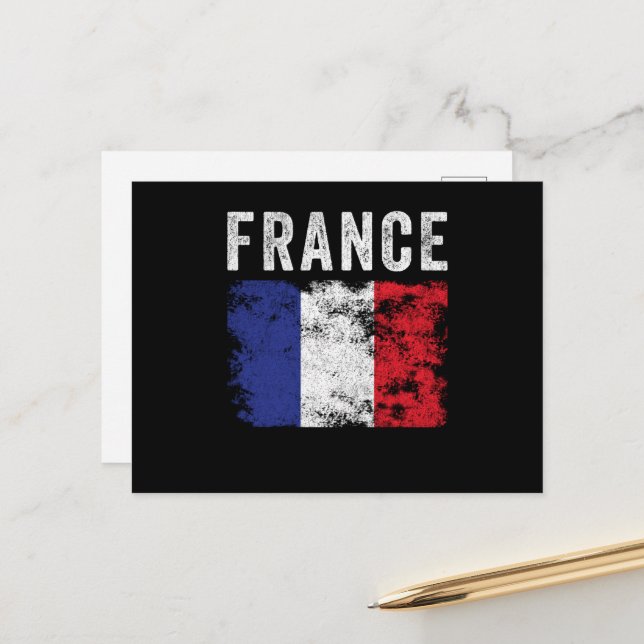 Frankreich Tricolore Flag Französisch Souvenir Postkarte (Vorderseite/Rückseite Beispiel)