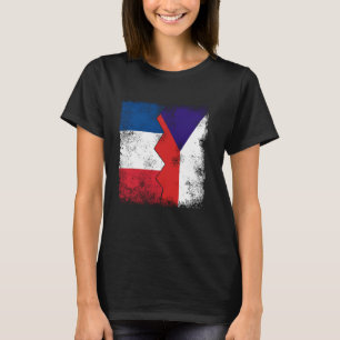 Frankreich Tschechische Republik Flaggen Halbtsche T-Shirt