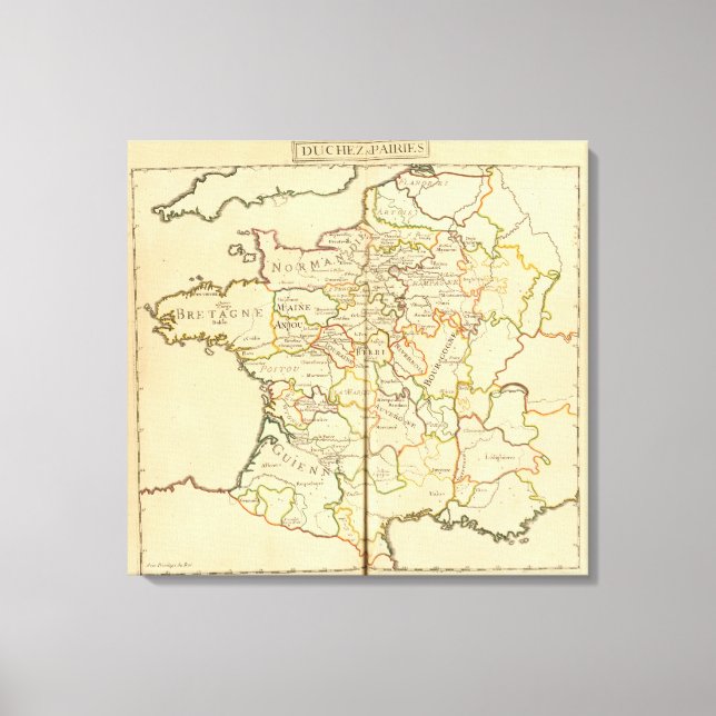 Frankreich und die Grenzen Leinwanddruck (Vorderseite)