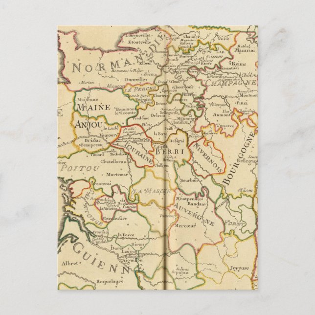 Frankreich und die Grenzen Postkarte (Vorderseite)