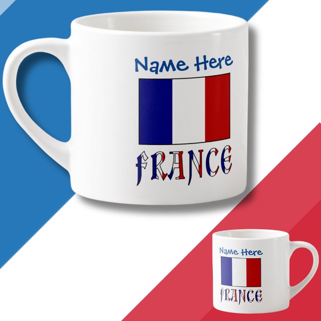 Frankreich und Frankreich - Blaue Personalisierung Espressotasse (Von Creator hochgeladen)