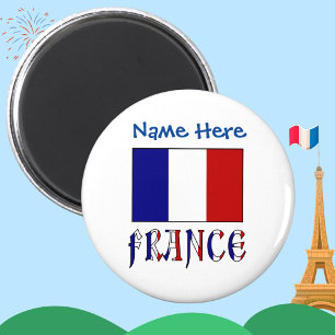Frankreich und Frankreich - Blaue Personalisierung Magnet