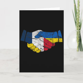 Frankreich Und Ukraine Freundschaft Handschlag Fla Karte