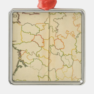 Frankreich-Unterteilungs-Kontur Silbernes Ornament