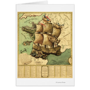 Frankreich Vertretung als SchiffPanorama Karte