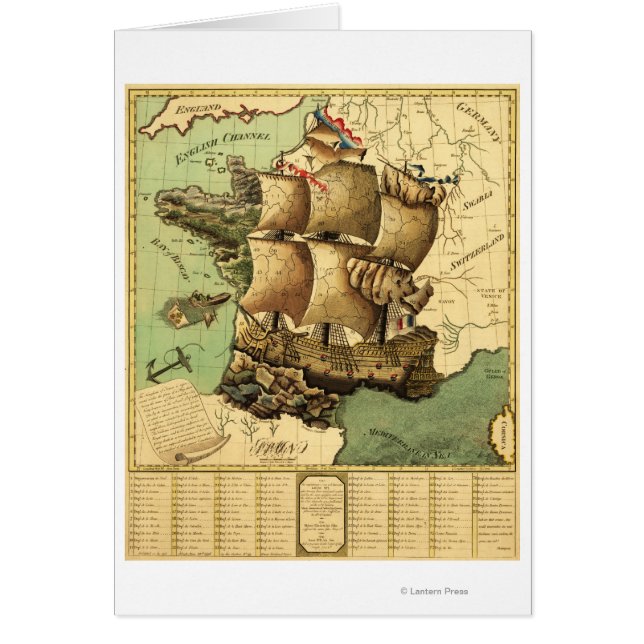 Frankreich Vertretung als SchiffPanorama Karte (Vorne)