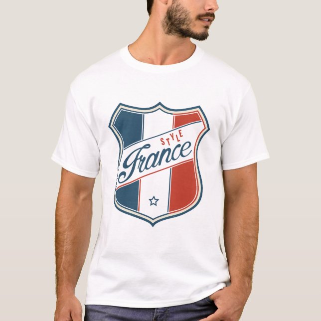 Frankreich Vintag Style Einzigartiger T - Shirt -  (Vorderseite)