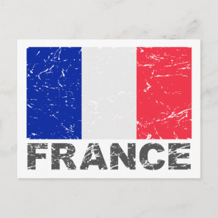 Frankreich Vintage Flagge Postkarte