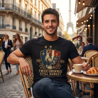 Frankreich Vintage-Fußball-Wappen 1998 2018 T-Shirt