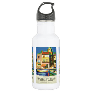 FRANKREICH Vintage Reise Edelstahlflasche