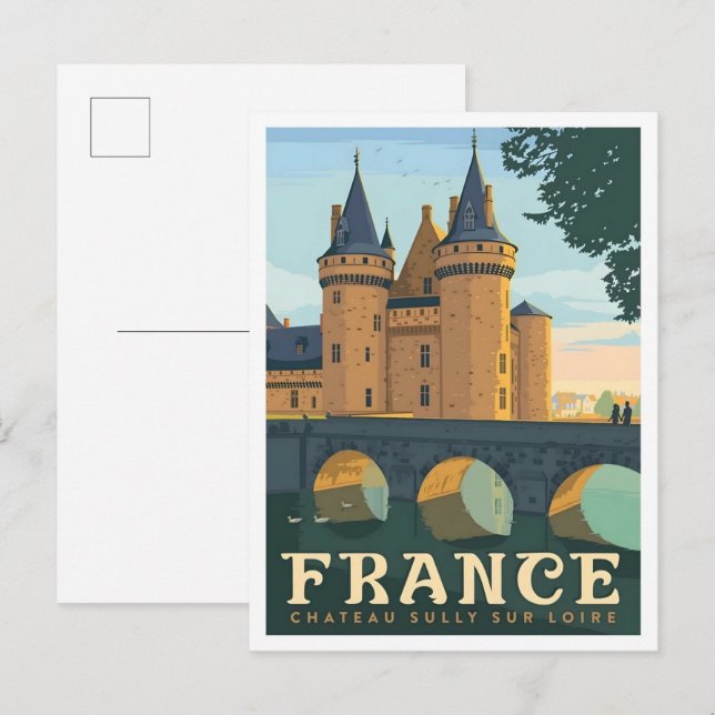Frankreich Vintage Reise  Postkarte (Vorne/Hinten)