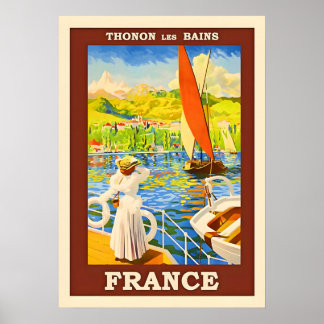 Frankreich Vintage-Reiseposter Poster