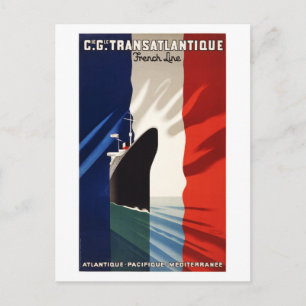 Frankreich Vintage-Reiseposter Restauriert Postkarte