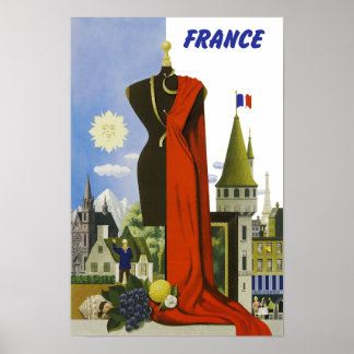 Frankreich, Vintage Travel Poster