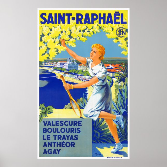 Frankreich Vintage Travel Poster wiederhergestellt (Vorne)