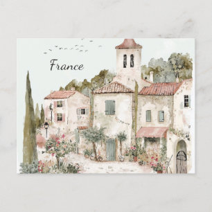 Frankreich Vintage Wasserfarbe Französische Landsc Postkarte