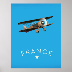 Frankreich Vintages Flugplakat Poster