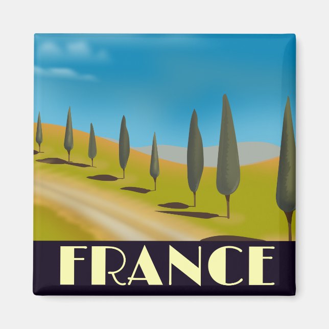 Frankreich Vintages Reiseplakat Magnet (Vorne)