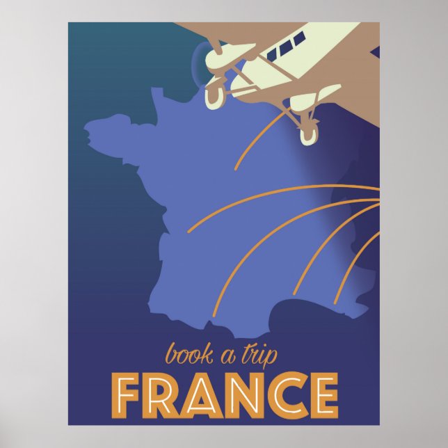 Frankreich Vintages Reiseplakat Poster (Vorne)
