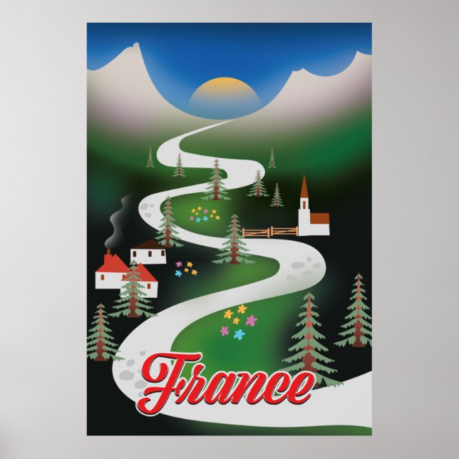 Frankreich Vintages Reiseplakat. Poster (Vorne)