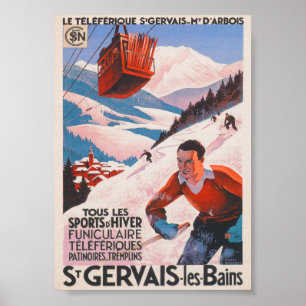 Frankreich Vintages Skiposter Poster