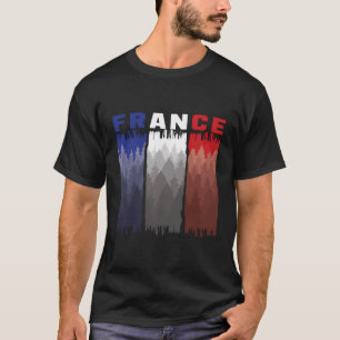 Frankreich - Waldbäume unter französischer Flagge T-Shirt