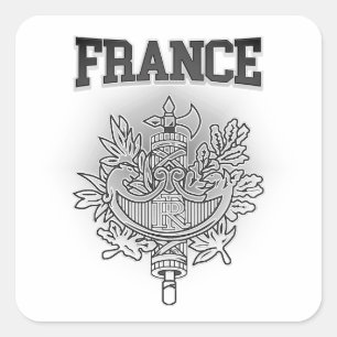 Frankreich-Wappen Quadratischer Aufkleber