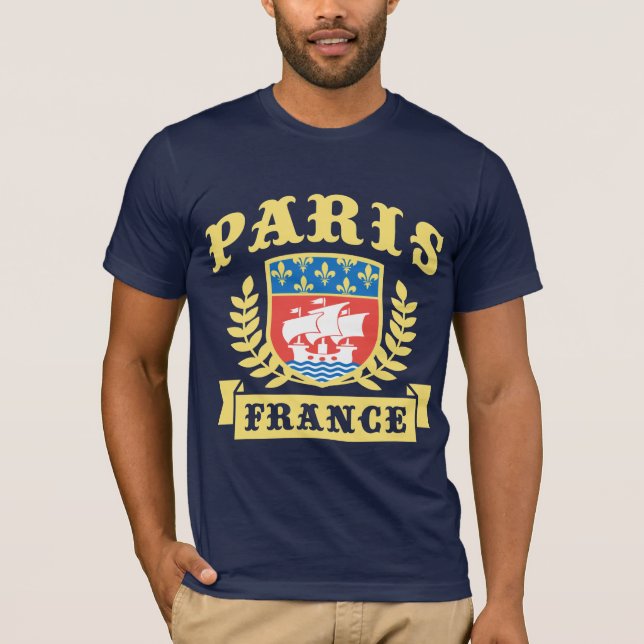 Frankreich-Wappen von Paris T-Shirt (Vorderseite)